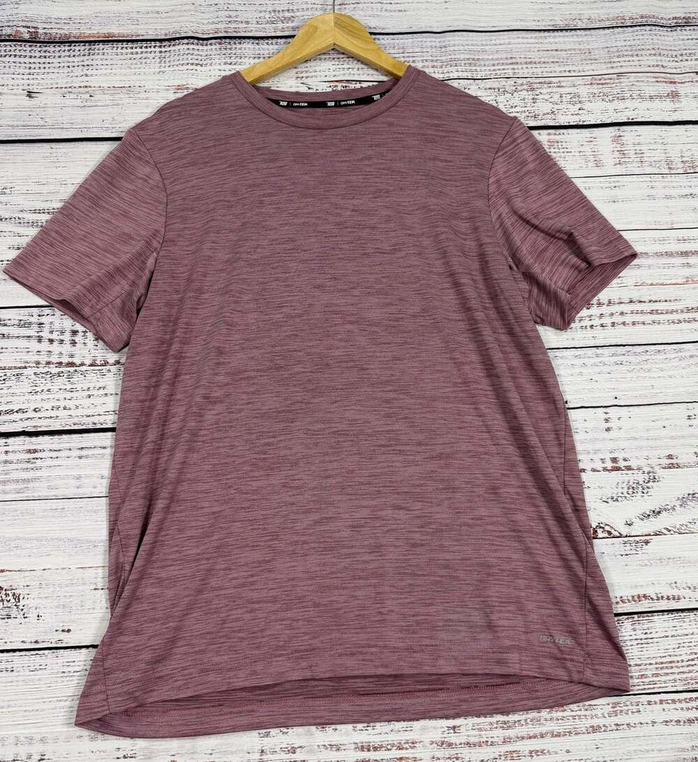 Tek Gear Dry Tek Mens Performance Tee L Mauve Heather Short Sleeve Athletic Top